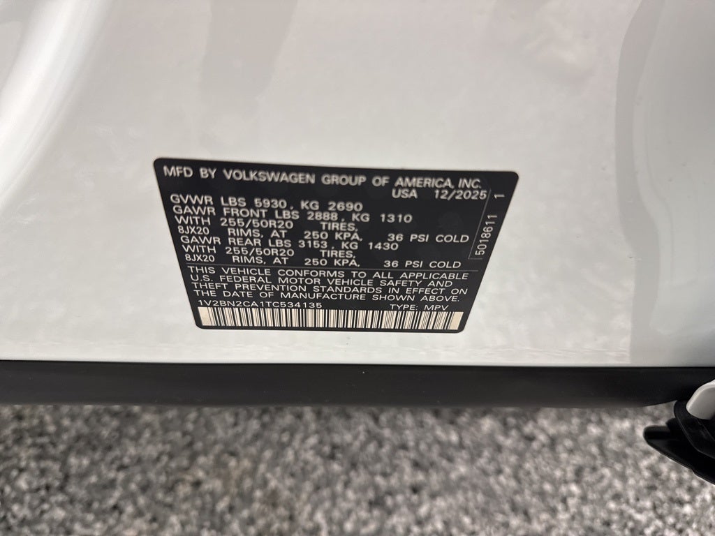 2026 Volkswagen Atlas 2.0T SEL