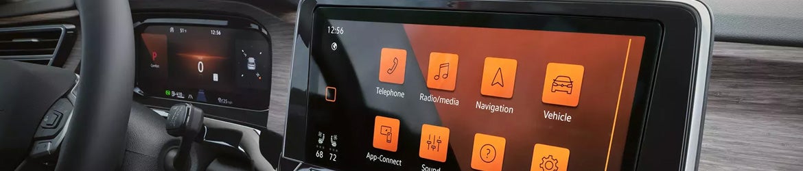 A close up of the infotainment system on the 2026 Volkswagen Atlas in Rogers, AR